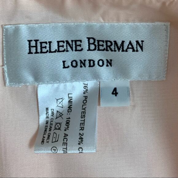 Helene Berman London Pink White Dot Cap Sleeve Pleat A-line Pockets Dress Size 4 - Picture 11 of 12